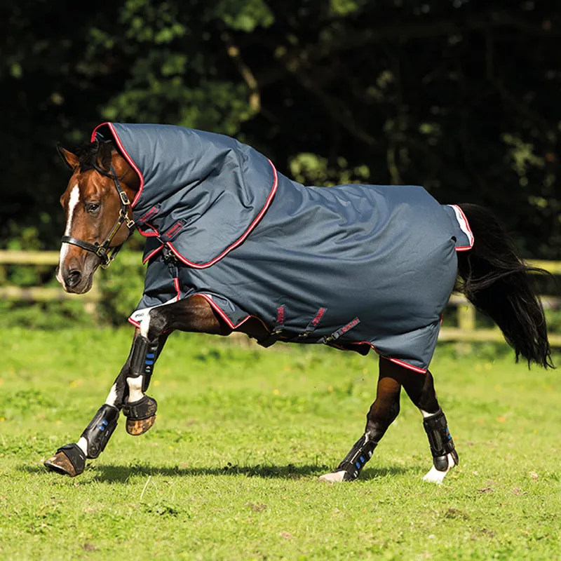 Horseware Amigo Bravo 12 Plus Mediumweight Turnout Rug - Navy/Red/Blue